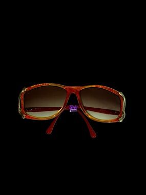 Vintage 1980s Christian Dior Red Gold Holographic Marbled Ombré lens Sunglasses